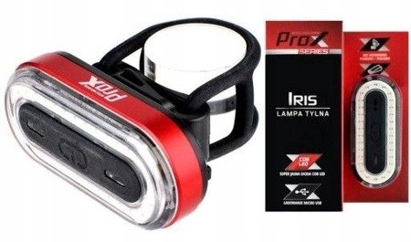 Lampa rowerowa tylna PROX IRIS 50 Lm LED COB USB